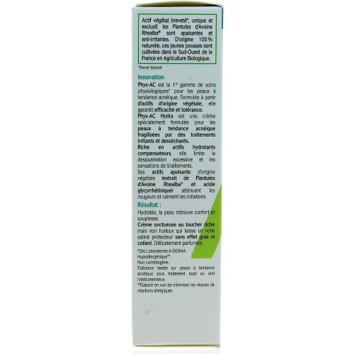 كريم A-DERMA PHYS AC HYDRA التعويضي| 40 مل